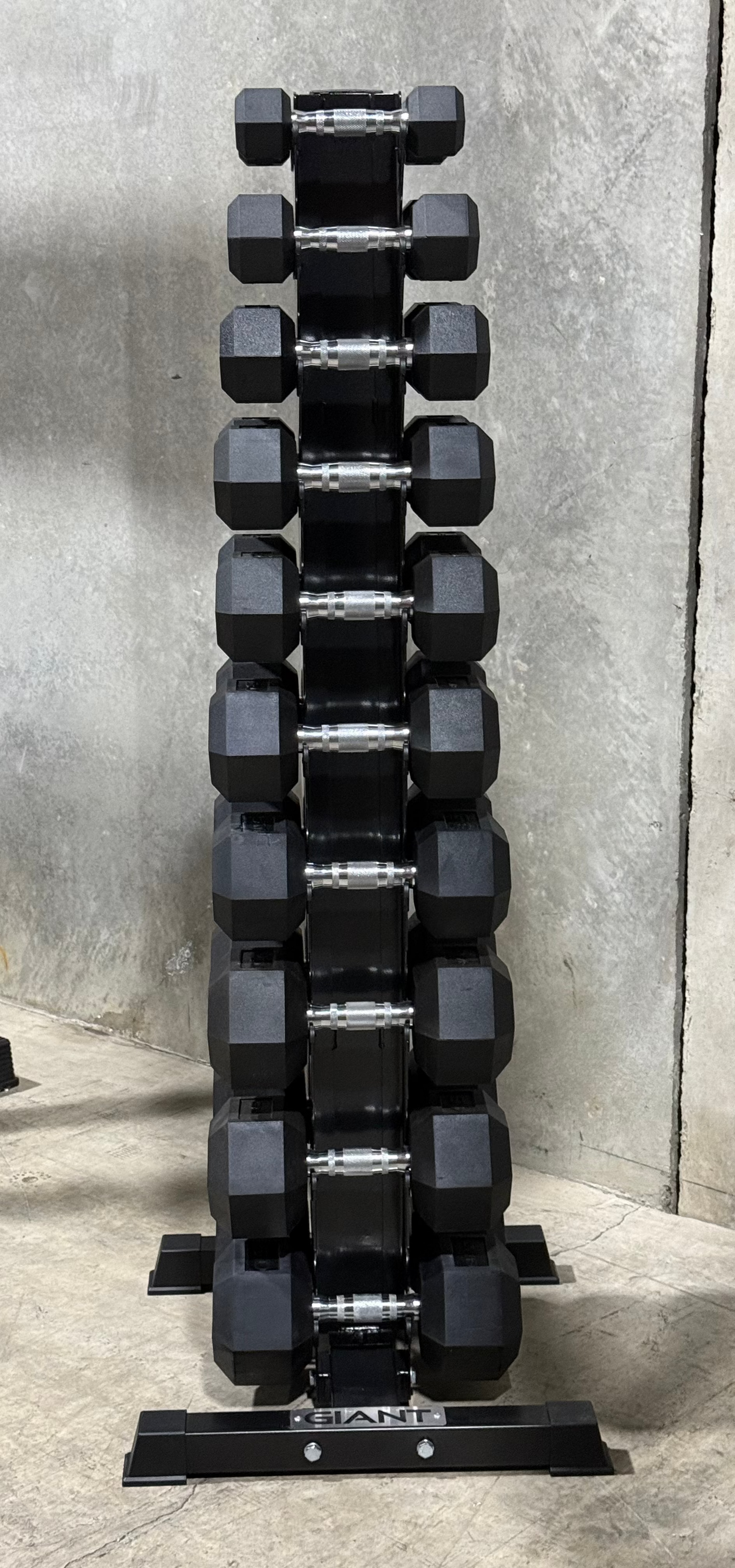 GIANT Rubber Hex Dumbbell Sets - Ergonomic