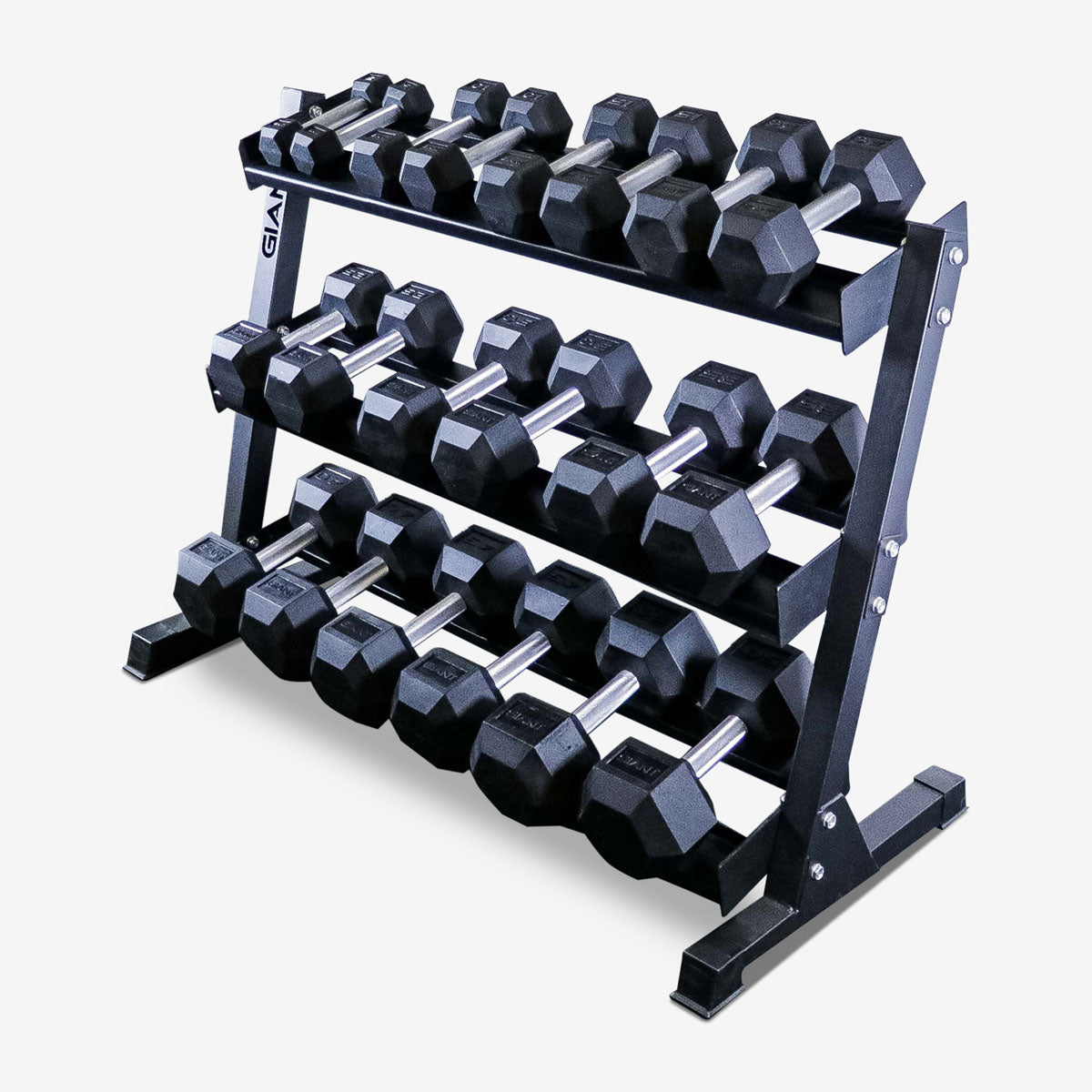 Rubber Hex Dumbbell Sets - Straight