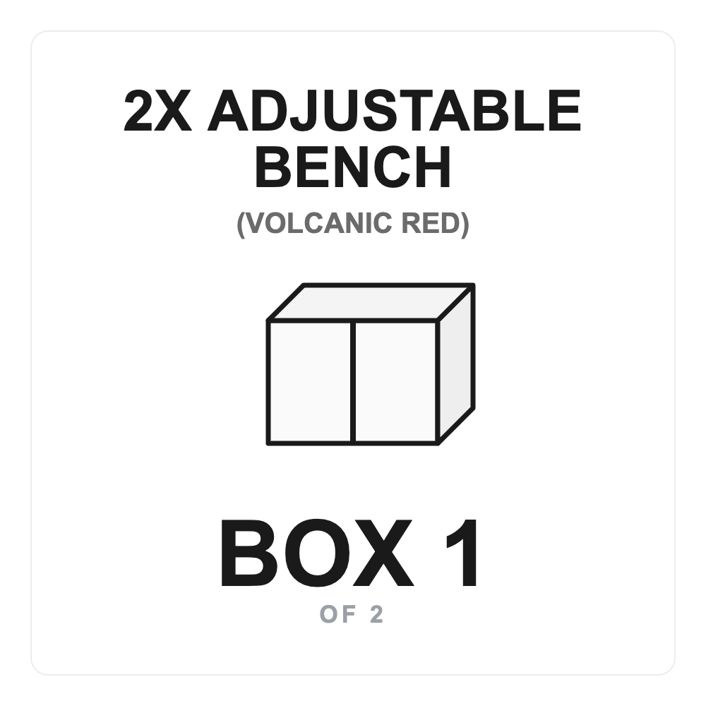 2X Adjustable Bench Volcanic Red Box 1 label