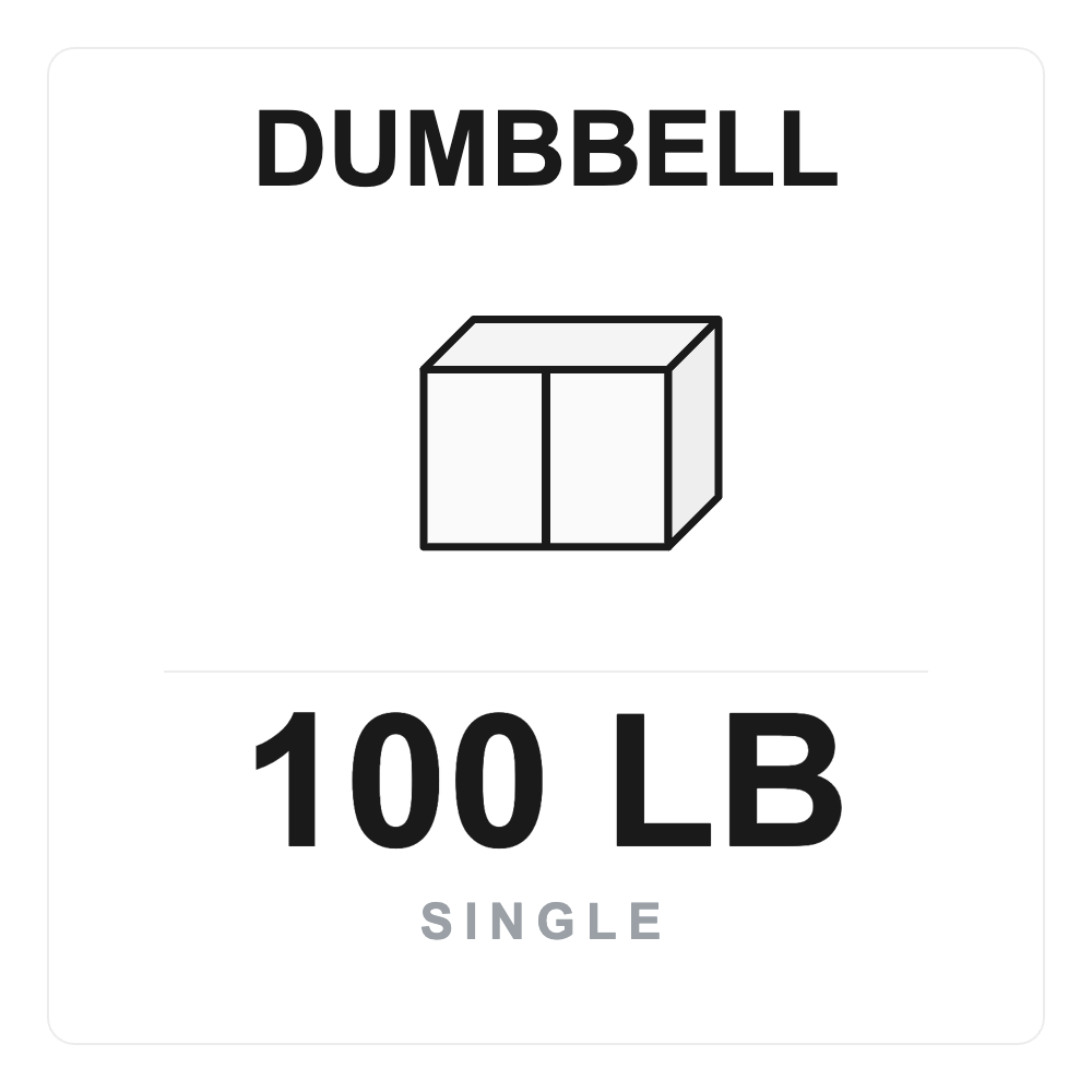 Straight Dumbbell 100 LB Single box label