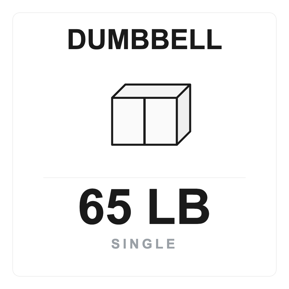 Straight Dumbbell 65 LB Single box label