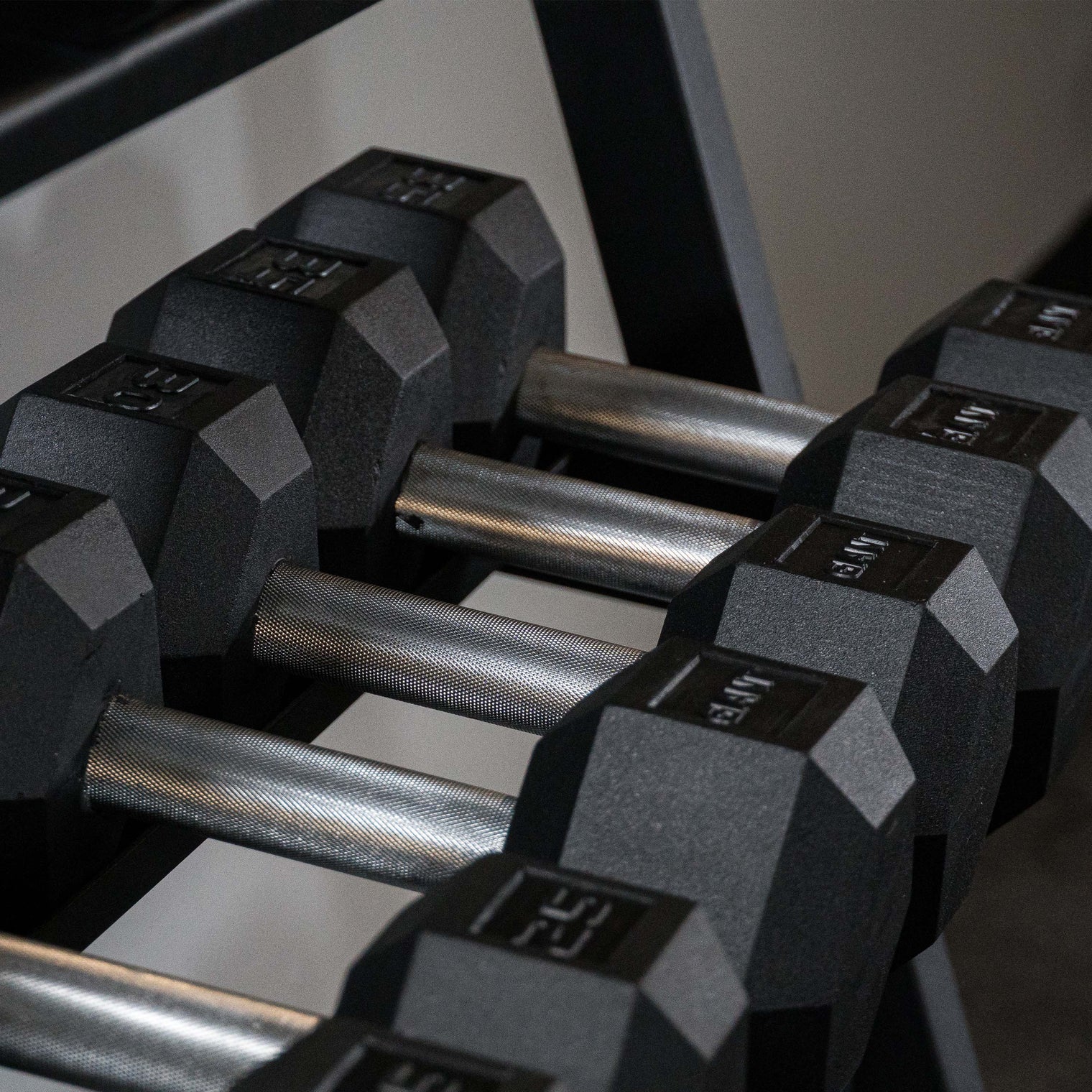 Rubber Hex Dumbbell Sets - Straight