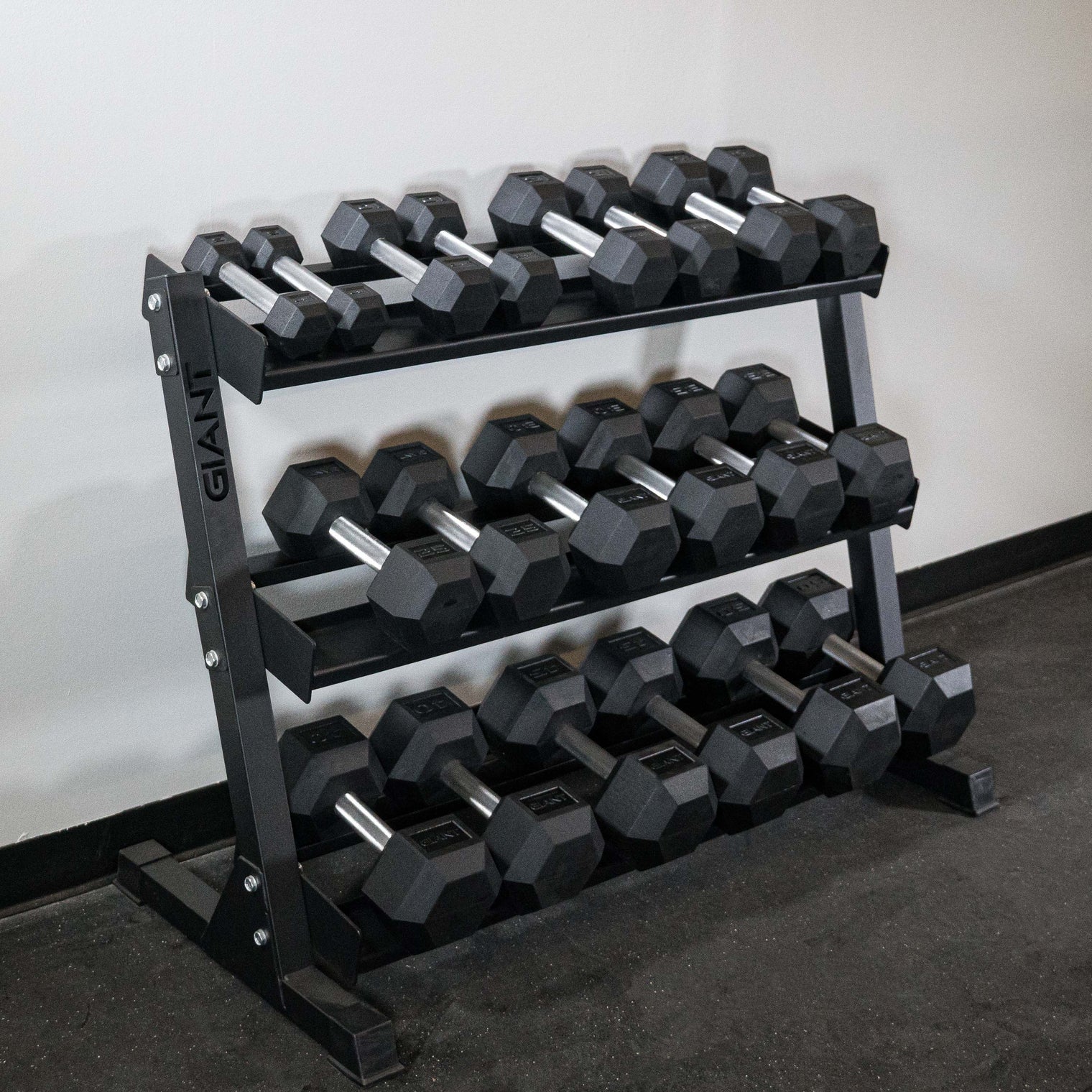 Rubber Hex Dumbbell Sets - Straight