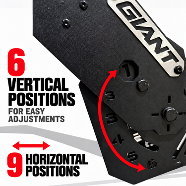 6 vertical positions and 9 horizontal positions for easy adjustments