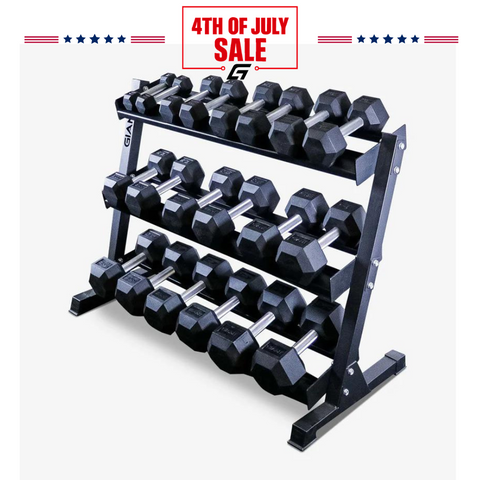 GIANT Rubber Hex Dumbbell Sets - Straight