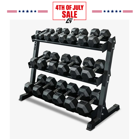 GIANT Rubber Hex Dumbbell Sets - Ergonomic