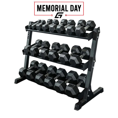 GIANT Rubber Hex Dumbbell Sets - Ergonomic