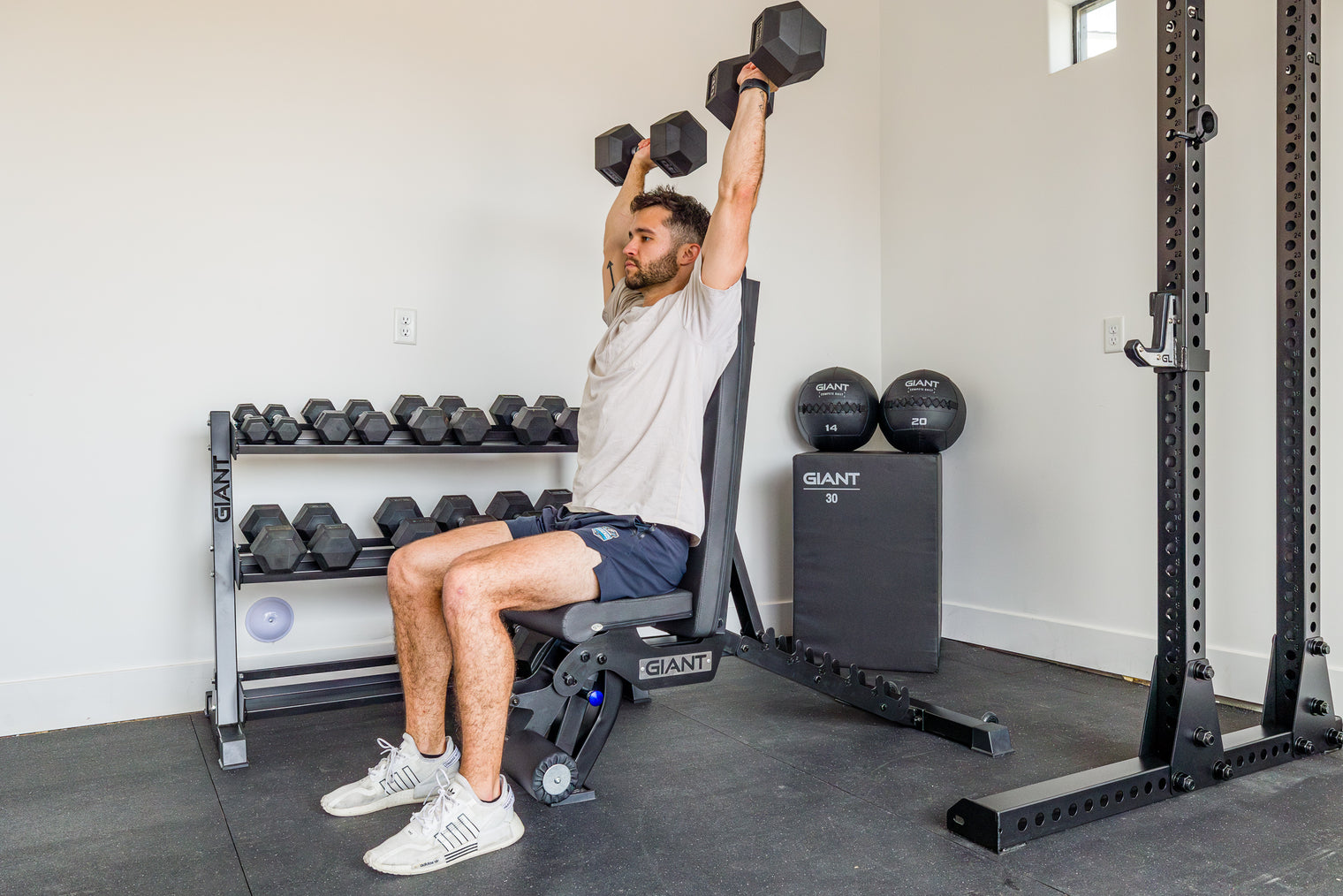 GIANT Rubber Hex Dumbbell Sets - Ergonomic
