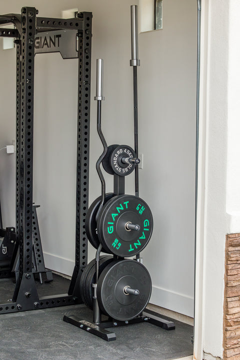 GIANT Bumper Plate Tree w/ Bar Storage