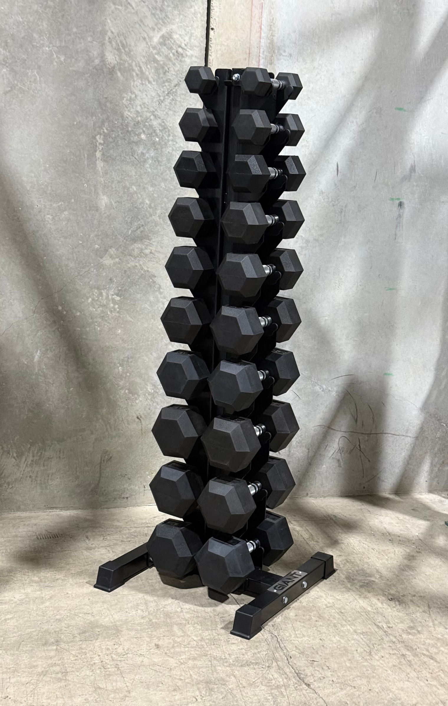Rubber Hex Dumbbell Sets - Straight