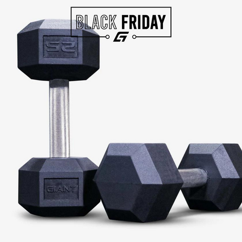 GIANT Rubber Hex Dumbbell Pairs - Straight