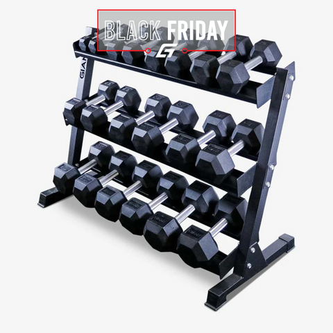 GIANT Rubber Hex Dumbbell Sets - Straight