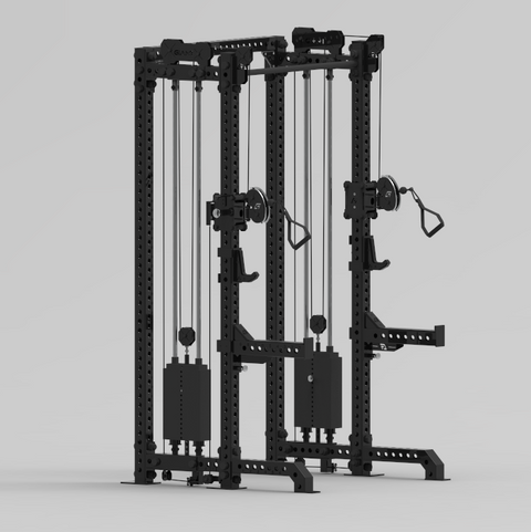 GIANT BD3X Axis 4-Post - Half Rack Functional Trainer Bundle (Tall)