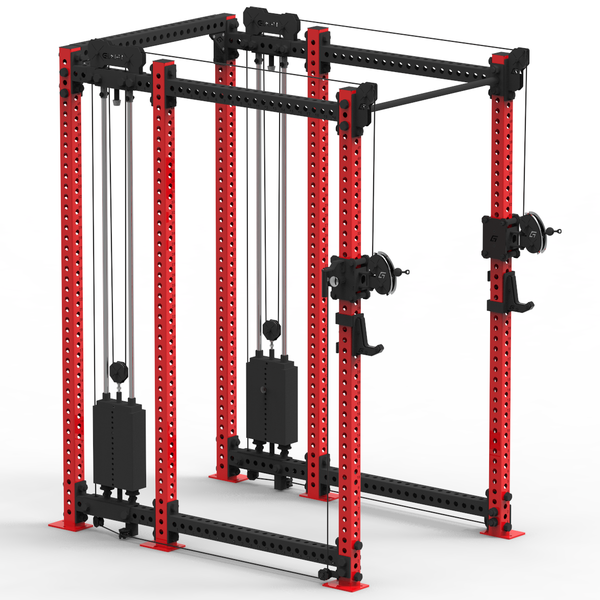 BD3X AXIS 6 Post Functional Trainer Half Rack 82.5"
