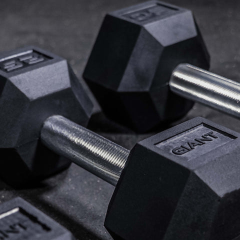 GIANT Rubber Hex Dumbbell Pairs - Straight