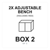 2X Adjustable Bench Volcanic Red Box 2 label