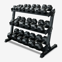 Rubber Hex Dumbbell Sets - Ergonomic