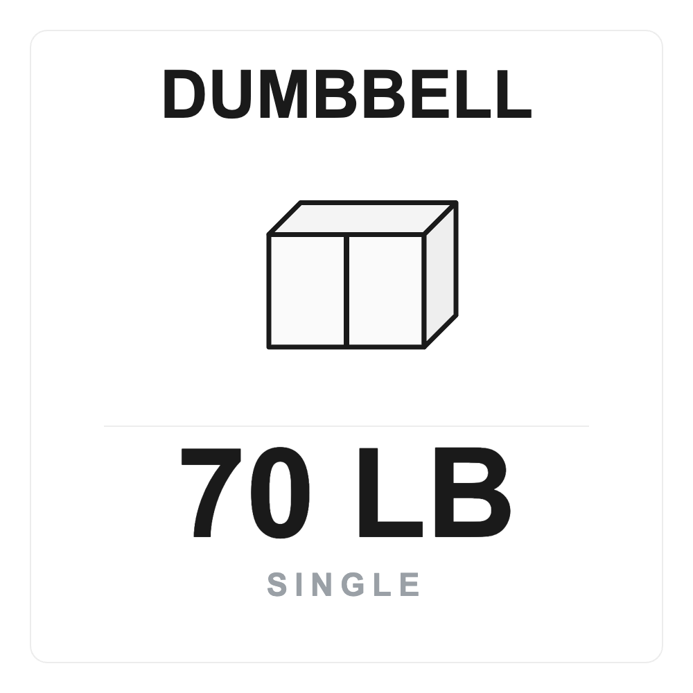 Ergo Dumbbell 70 LB Single box label