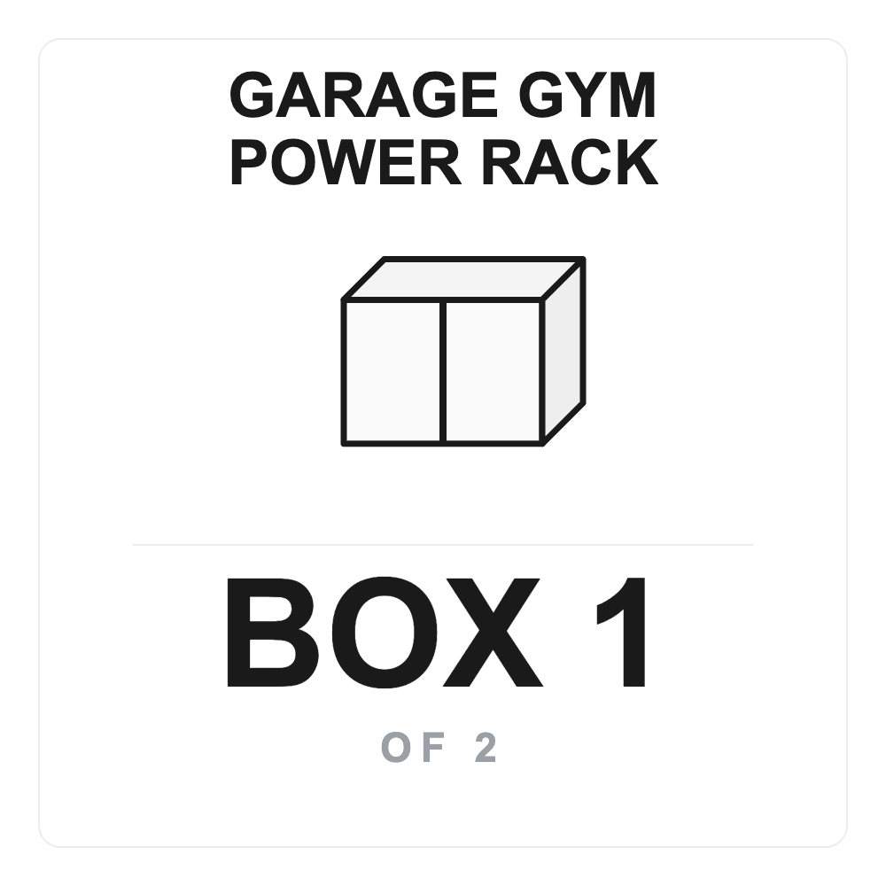 Garage Gym Power Rack Box 1 label