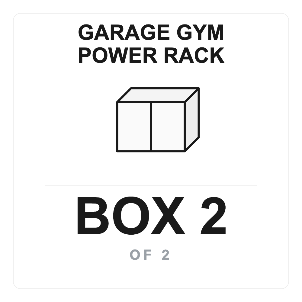 Garage Gym Power Rack Box 2 label