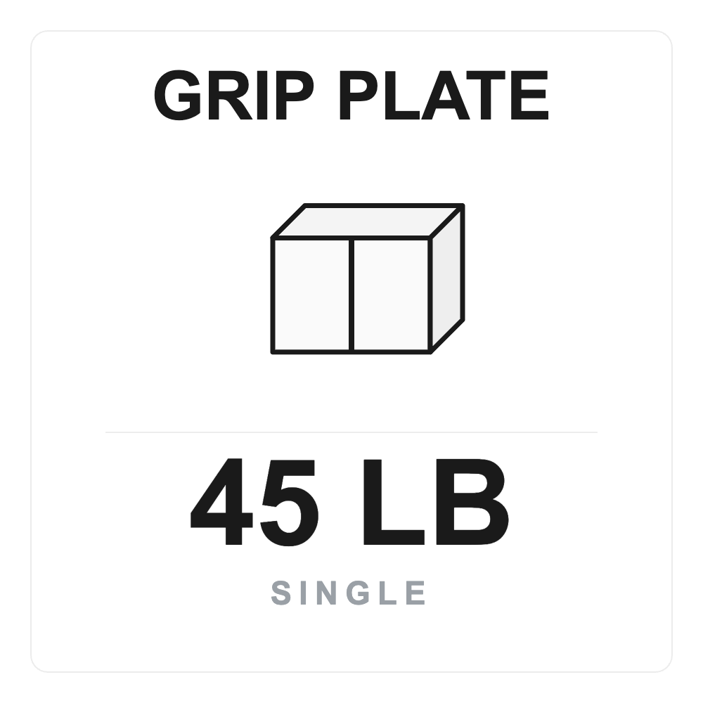 Grip Plate 45 LB Single box label