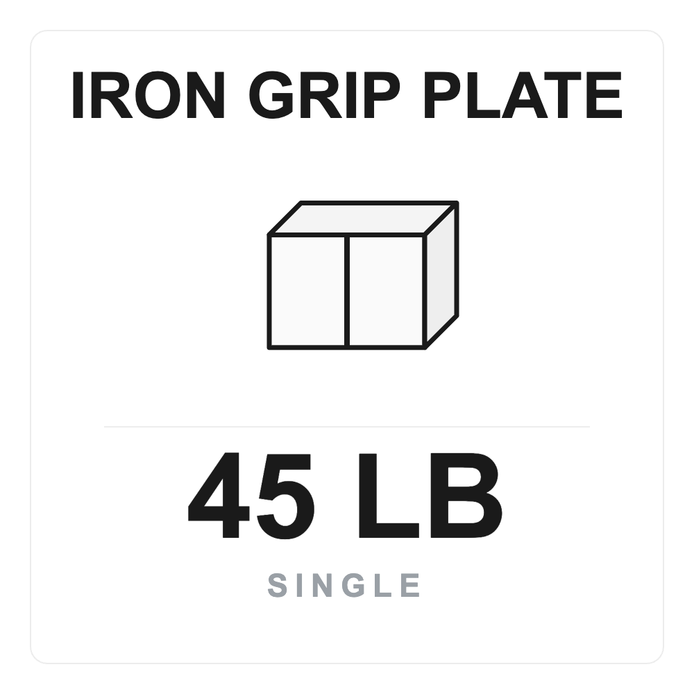 Iron Grip Plate 45 LB Single box label
