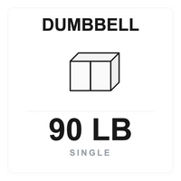 Straight Dumbbell 90 LB Single box label