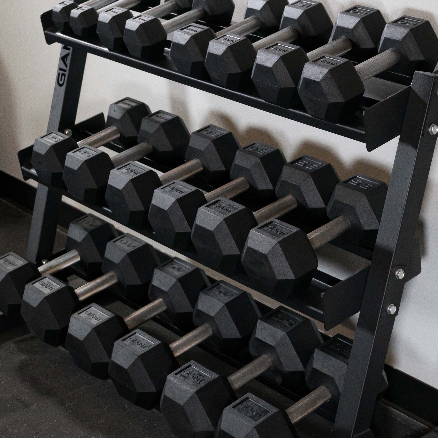 Rubber Hex Dumbbell Sets - Straight
